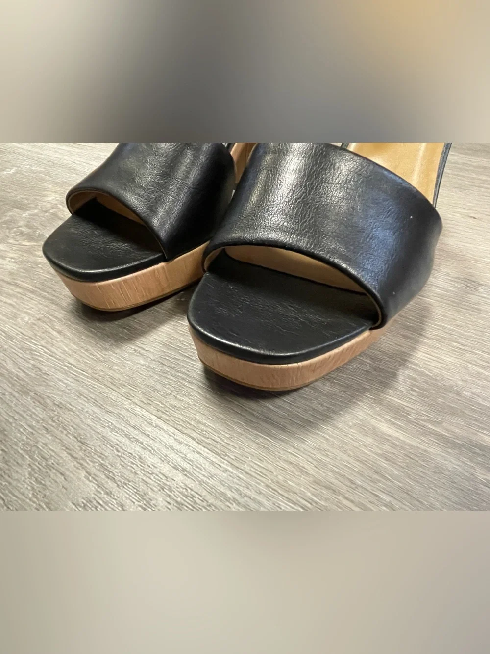 NWOT Naturalizer Lilly Black Platform Block Heel Sandals Size 10W